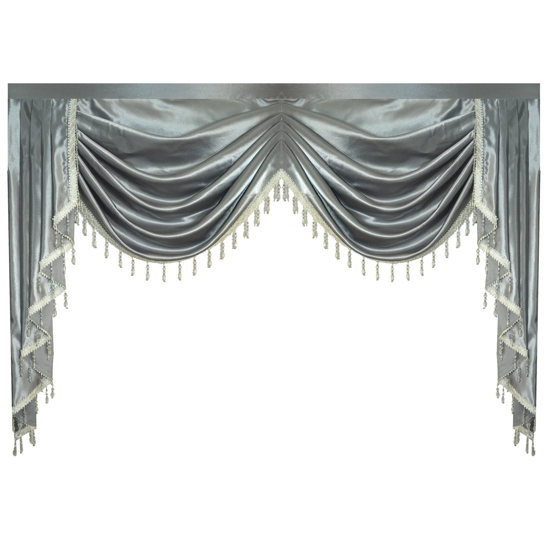 

Valance Pure Grey Luxury Curtains for Living Room Window Swag Curtains for Bedroom for Kitchen