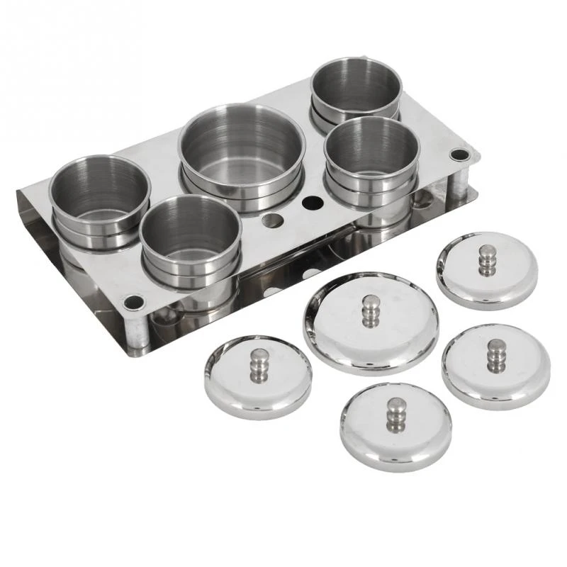 Silver1 Stainless Steel Nail Art Mini Powder& Liquid Set Cans Storage Box Compact Manicure Tools Disinfection Sterilizer Box - Цвет: Silver1