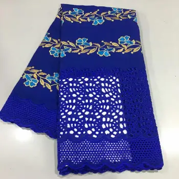 

5 yard Swiss lace fabric 2020 latest heavy beaded embroidery African cotton fabrics Swiss voile lace HSNO301