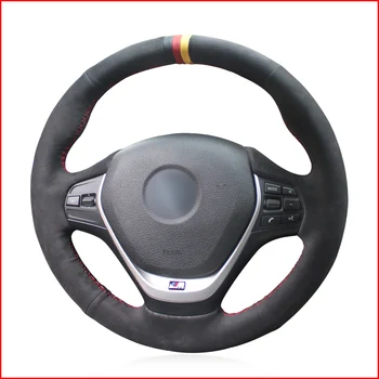 

Black Suede Hand Sew Comfortable Soft Steering Wheel Cover for BMW F20 2012-2018 F45 2014-2018 F30 F31 F34 2013-2017 F32 F33 F36