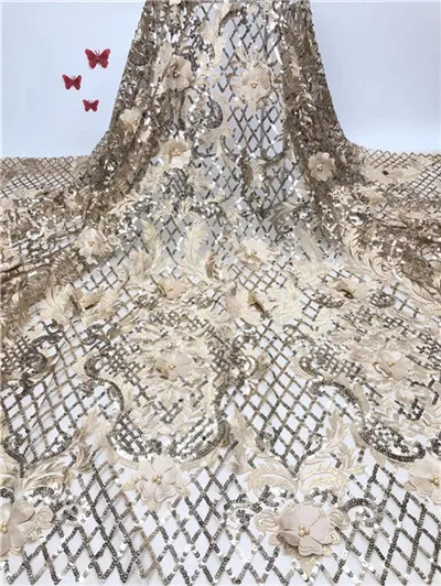 Популярные 3D цветы дизайн Мода Тюль ткань с блестками для женщин вечернее платье 5 ярдов - Цвет: 6