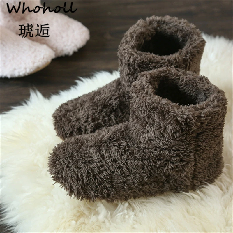 

Whoholl Brand 2019 Wholesale Women Plush Home Shoe Coral Fleece Indoor Floor Sock Winter Foot Warmer Soft Bottom Slippers 38-40