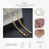 4mm Mens Womens Bracelet Necklace Set Flat Hammered Curb Cuban Silver Color Gold Color Jewelry Set Link Chain LGB94GN64 ► Photo 3/6