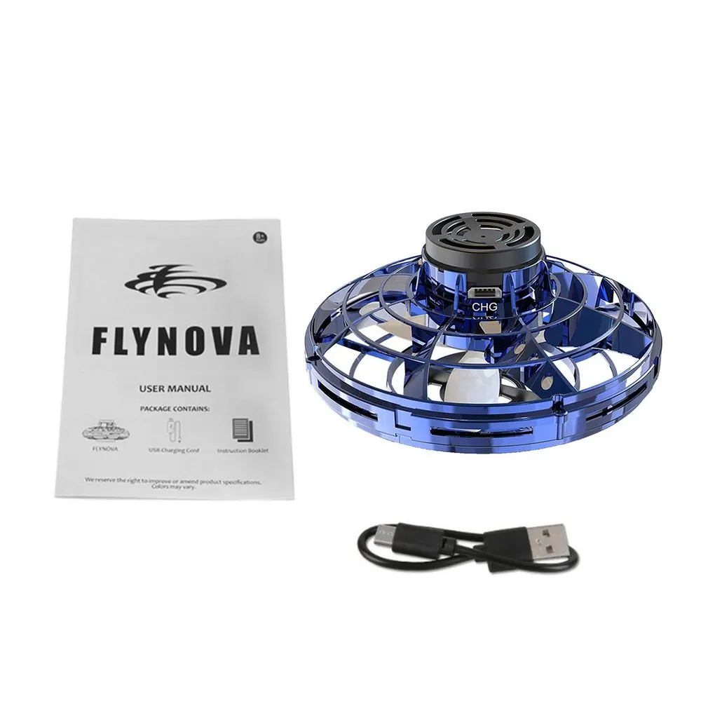 blue Flynova Радиоуправляемый мини-Дрон НЛО Радиоуправляемый квадрокоптер Fingertip Upgrade Flight Gyro Flyin Spinner декомпрессионные радиоуправляемые игрушки подарок для детей Новинка - Цвет: blue