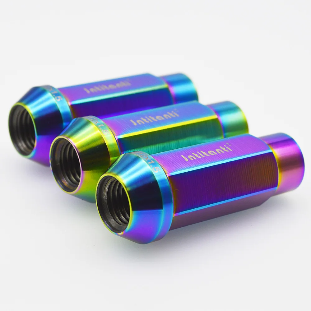 Rainbow high strength Gr5 titanium wheel nut with close end