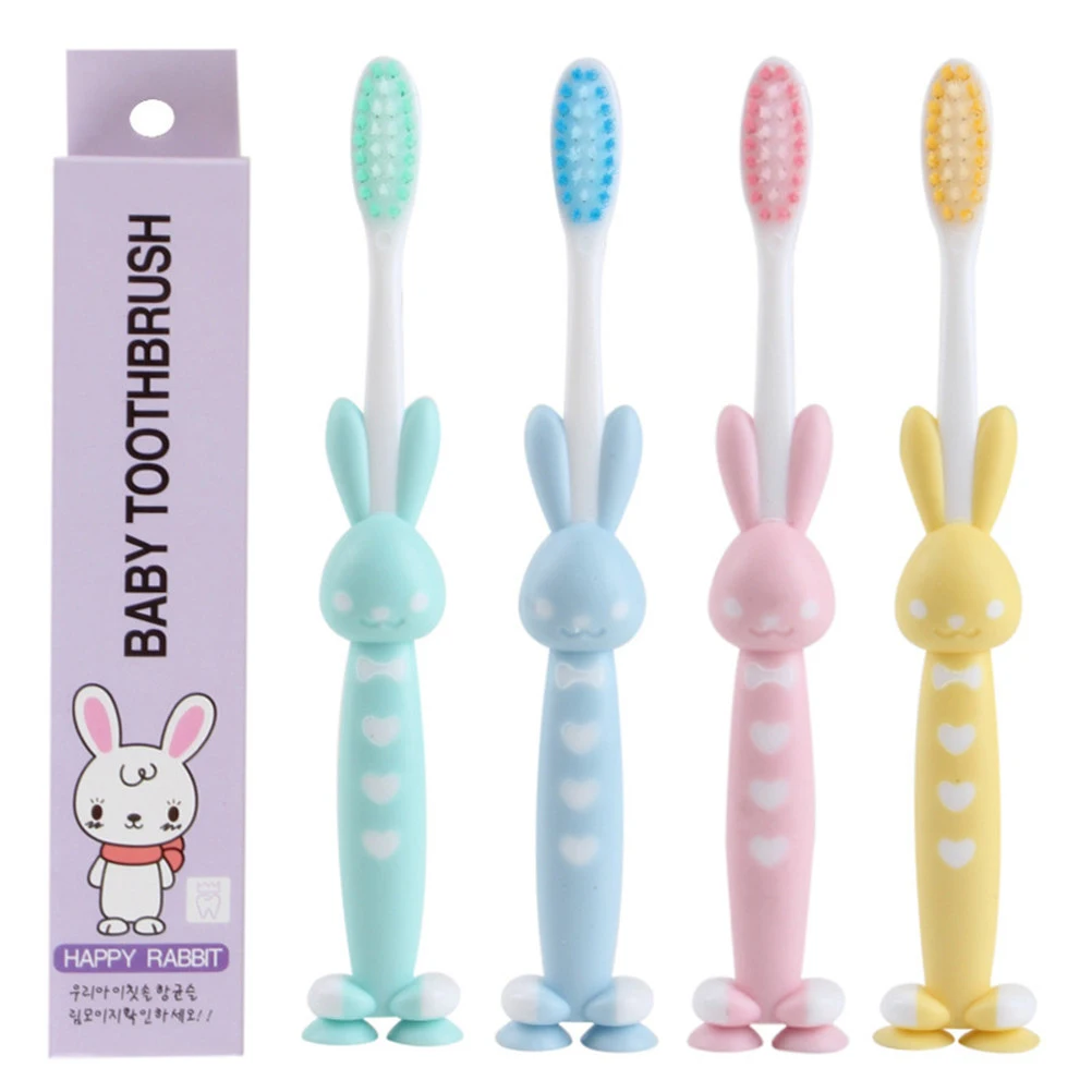 Зубная щетка с мягкой щетиной для детей, 1 шт., зубная щетка с милым кроликом для детей, детская зубная щетка для ухода за зубами