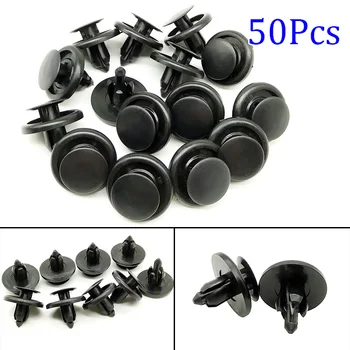 

Black Plastic Fastener Clip Set 50Pcs Bumper Door Trim 7mm Exterior Fender Hole Replacement Truck Parts Accessories