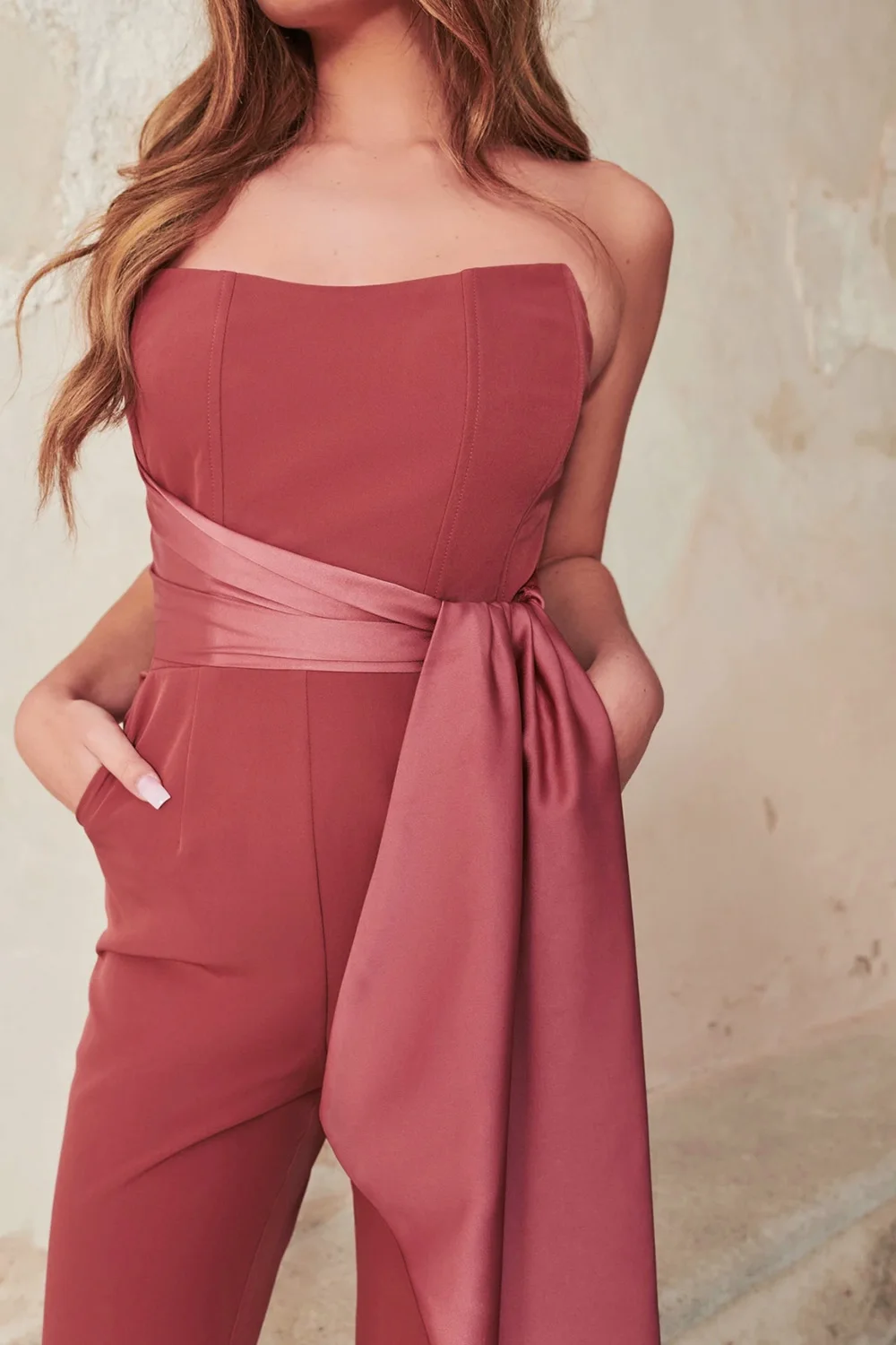 

2024 женский комбинезон без бретелек, эластичный модный офисный комбинезон