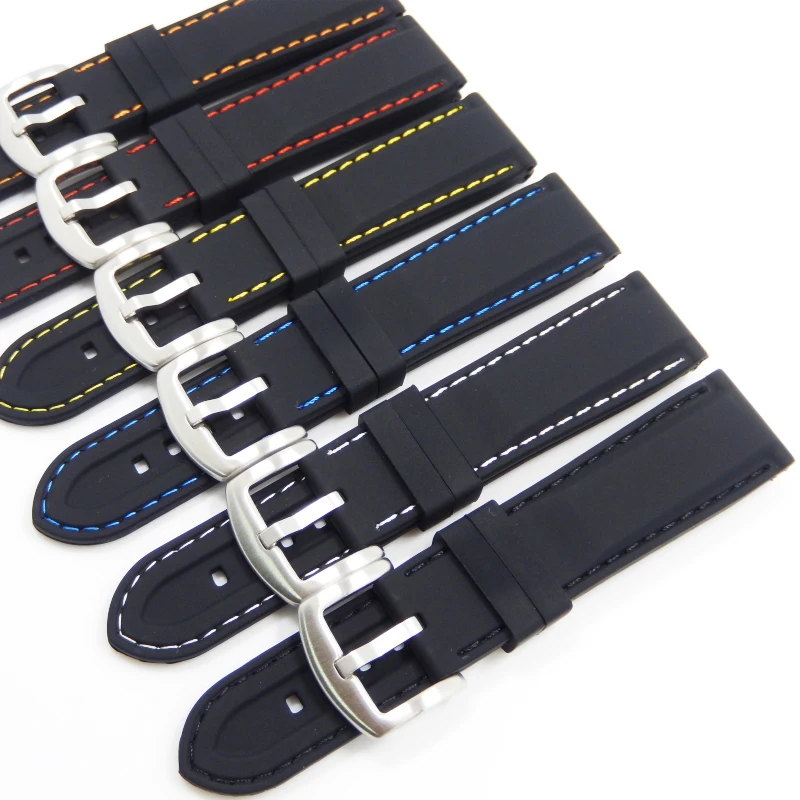 

Universal Silicone Strap 16/18/20/22/24mm Stainless Steel Buckle Waterproof Sport Rubber Men Replacement Bracelet Watch Band