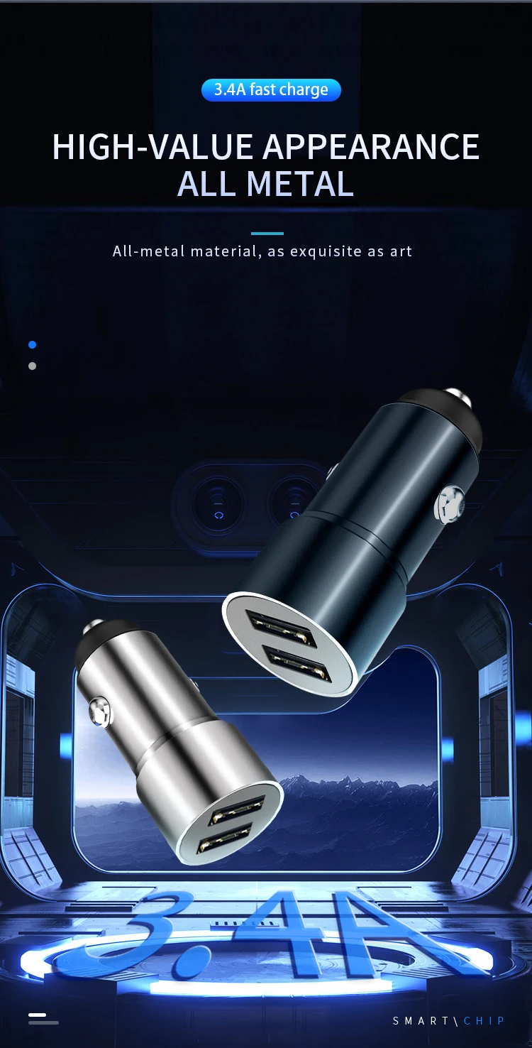 Coofun Quick Charge Dual USB Автомобильное зарядное устройство для Xiaomi Mi huawei Pro 3.4A USB быстрое автомобильное зарядное устройство для iPhone samsung Tablet