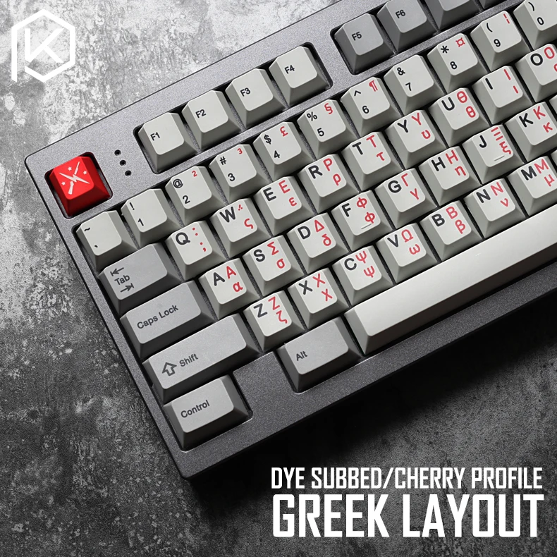 Kpreofficial 139 греческий корень язык надпись вишневый профиль краситель Sub Keycap PBT для