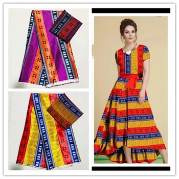 

New Satin Silk Fabric African Soft Wax Print Fabric 4 Yards Audel 2 Yards Headtie Chiffon Material Imitated Ankara Batik Fabric