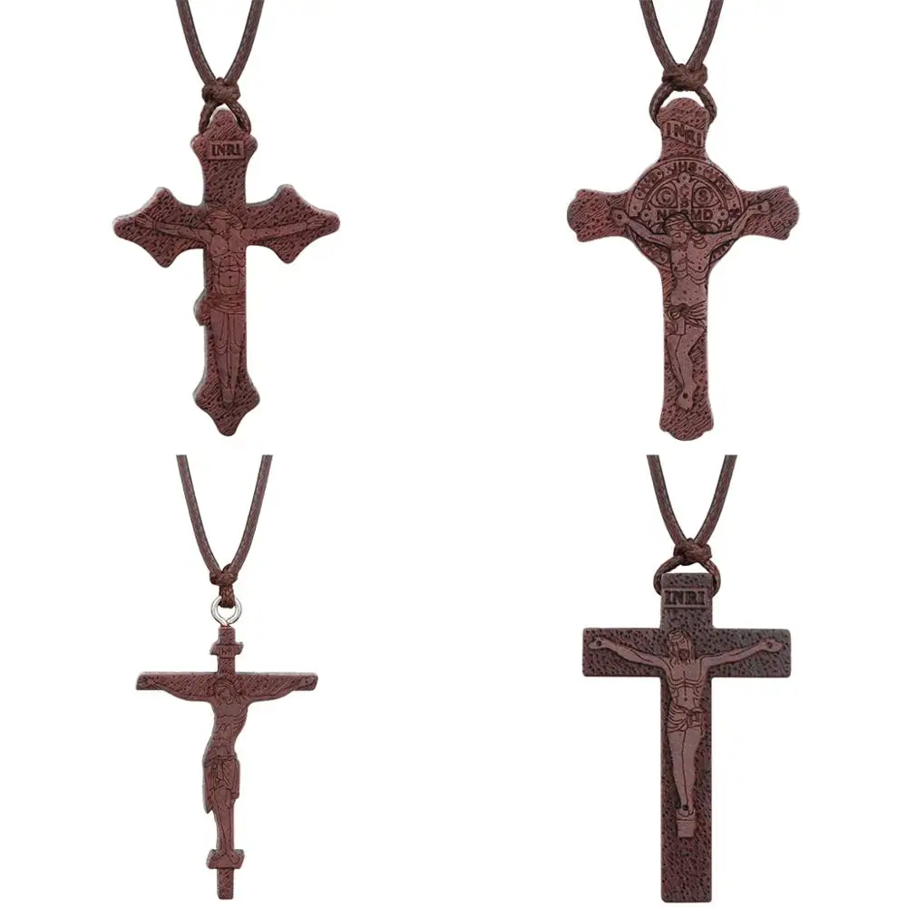 Подвеска INRI с распятием Иисуса для мужчин ожерелье подвеской в виде Красной