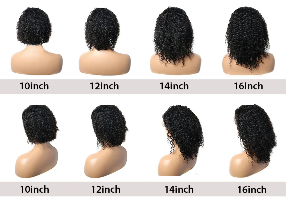 Brazilian Hair In China Curly Full Lace Human Hair Wig  Deep Wave Short Bob Glueless Lace Wig 