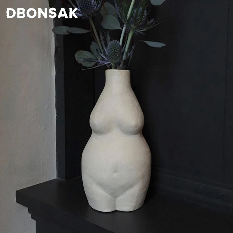 

Ceramics Body Art Female Nude Manual Tabletop Ceramic Vase Abstract Vase Flower Pot Home Living Room Accessories Flower Vase