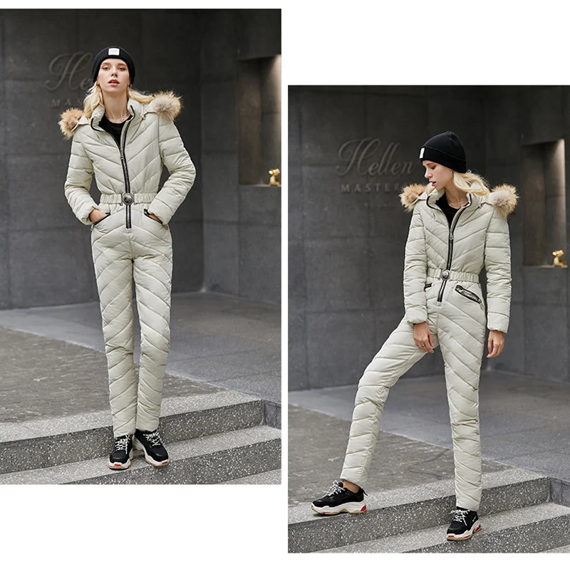 New Women Ski jacket and Pant Ski suits Females Jumpsuit Women Snowboard Waterproof Overall Russia