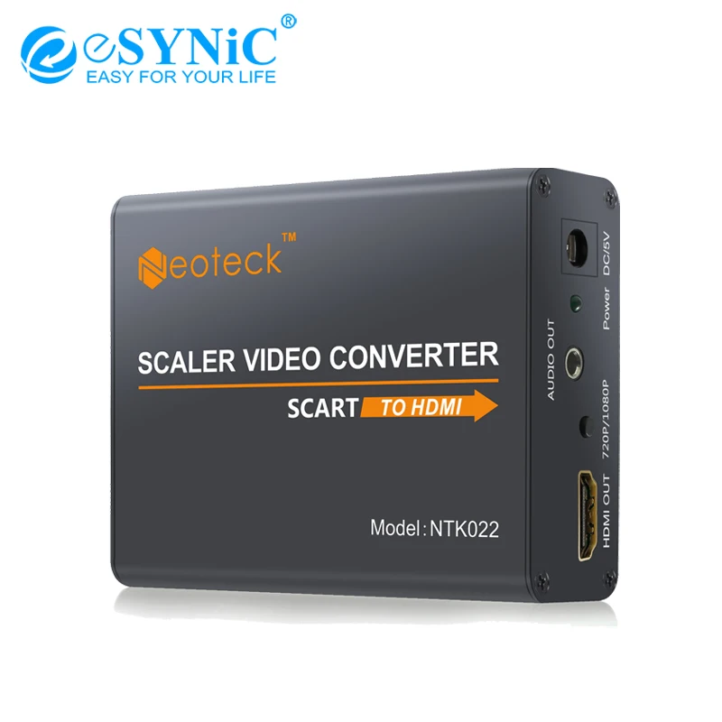 ESYNiC SCART в HDMI конвертер 1080P 3 5 мм наушники стерео аудио видео адаптер для смартфонов