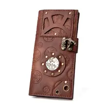 ¡Novedad de 2020! Cartera de hombre estilo Punk, monederos Vintage Steampunk con remaches para hombre