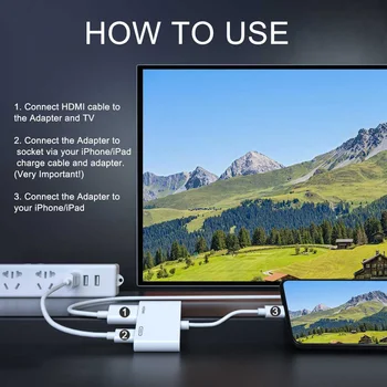 

5S 6S 7 8 X HDMI Cable Adapter Lightning to Digital HDMI Output Air iphone High Quality