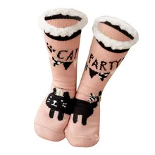 Женские носки, женские зимние хлопковые носки с принтом, толстые нескользящие носки-тапочки, носки-тапочки, рождественские носки, носки женски skarpetki