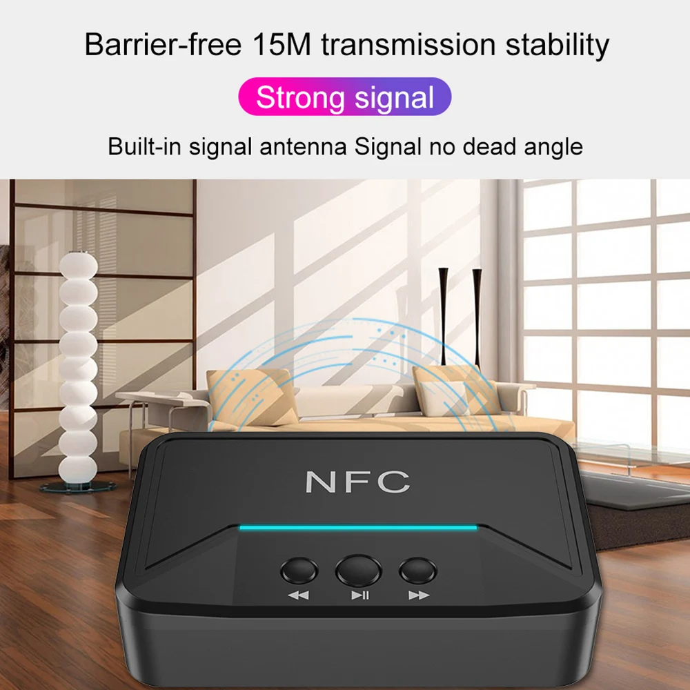 KEBIDU Bluetooth приемник NFC музыка стерео звук беспроводной аудио адаптер 3,5 мм AUX/RCA Автомобильный Динамик Bluetooth адаптер BT200