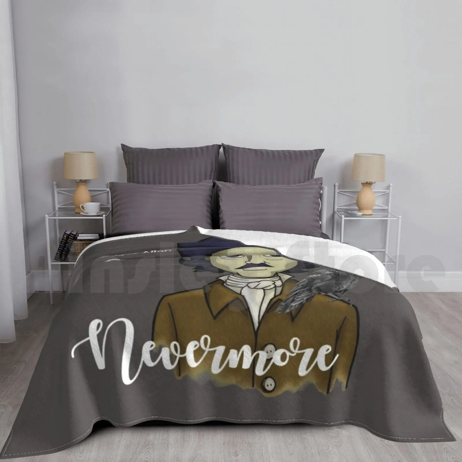Edgar Allan Poe Coperta Per Divano Letto Da Viaggio Edgar Allan Poe Egdar Allen Poe The Raven Gotic Horror Gothic