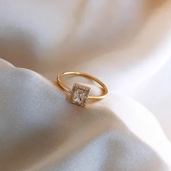 

2020 Korean New Fashion Geometric Ring Temperament Simple Versatile Ring Elegant Ladies Banquet Jewelry
