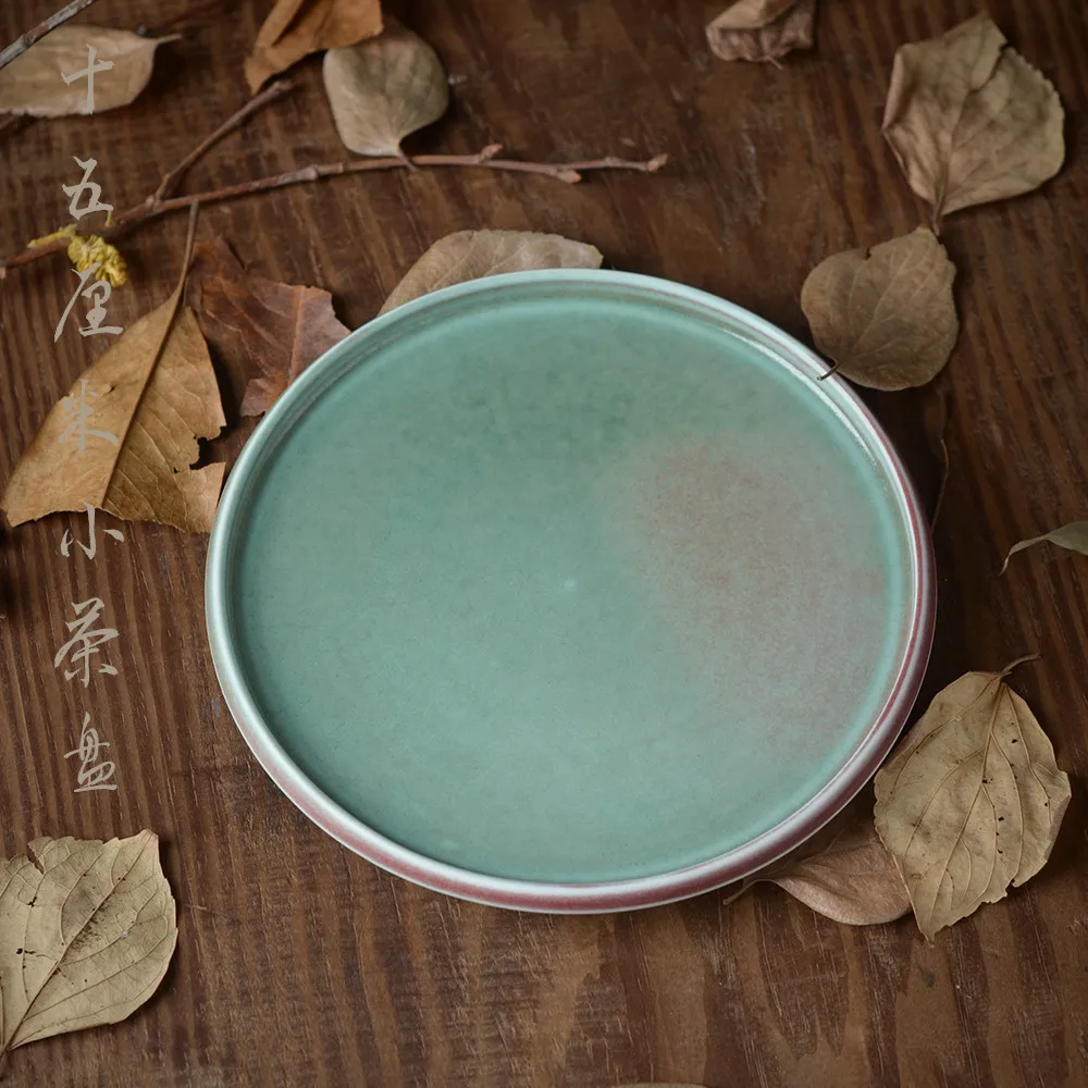 

Jindezhen Soda Green Pot Bearing Fambe Green Pottery Pot Mat Ceramics Round Tea Bearing Water Storage Small Tea Tray Do Bubble