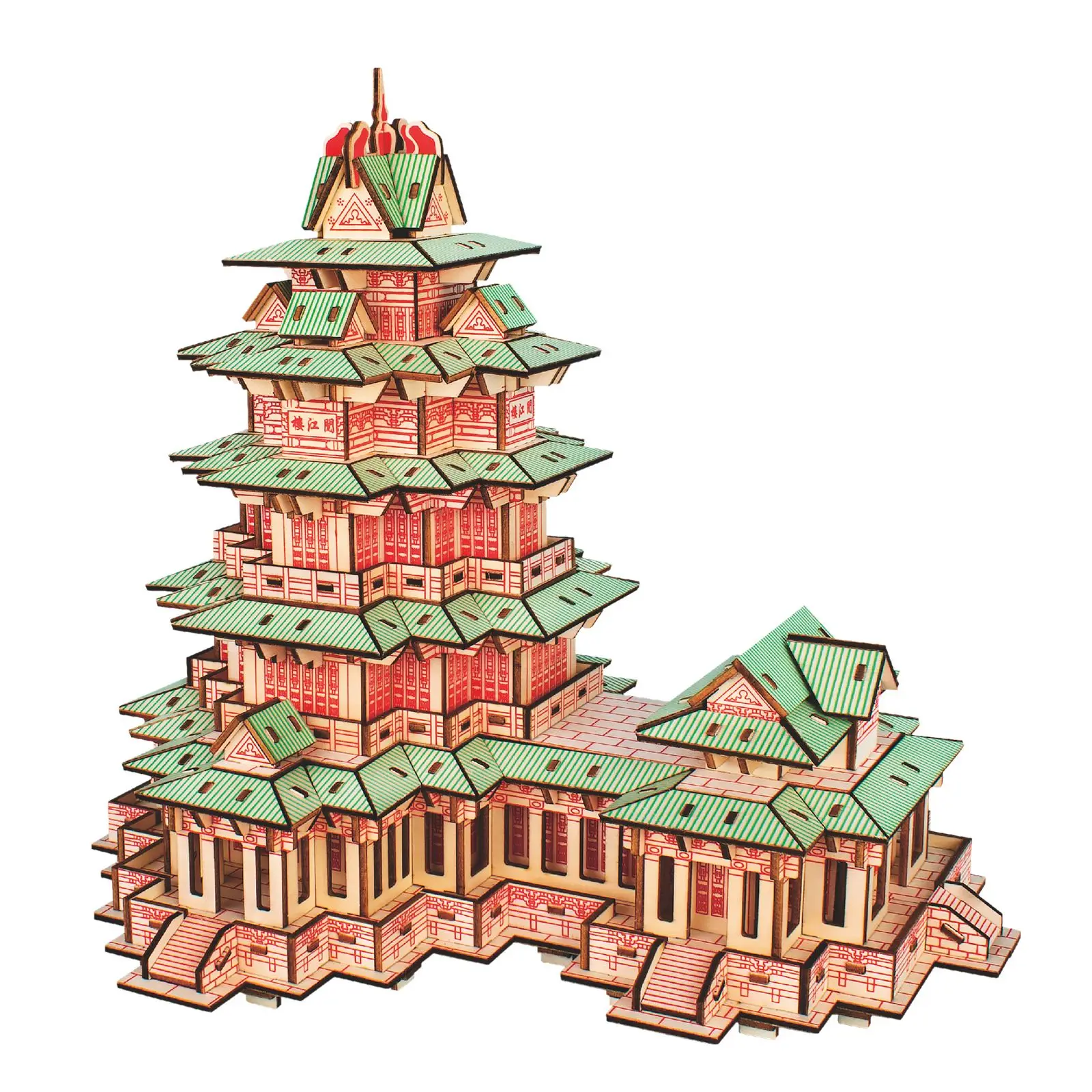 

428Pcs DIY Hand-made Yuejiang Tower Model 3D Wooden Puzzle Toys High-Precision Laser Cutting Jigsaw Kit Best Gift