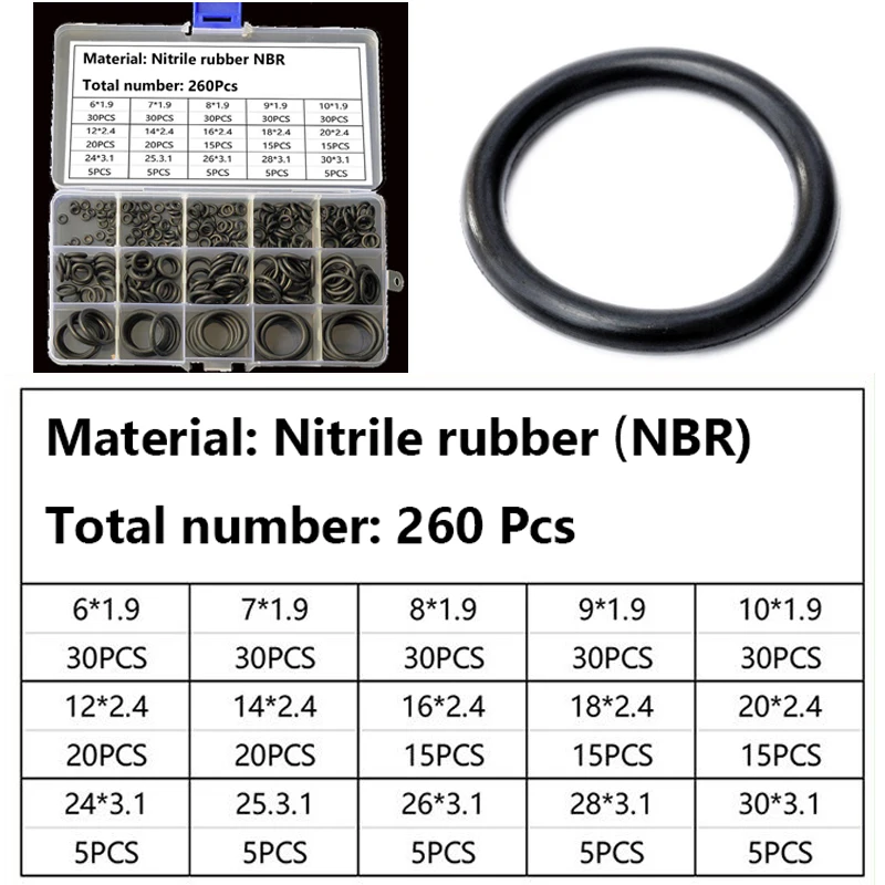 블랙 니트릴 고무 O링 개스킷 실리콘 링, 자동차 O링 부식 방지 오일 씰, CS 1.9  3.1mm OD 6  30mm NBR/VMQ