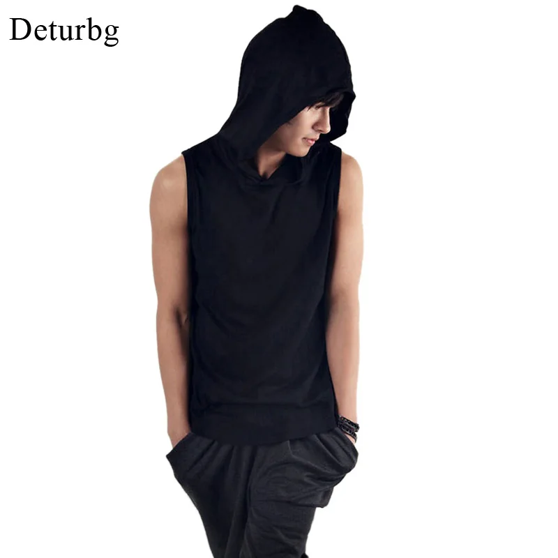 hooded sleeveless shirt