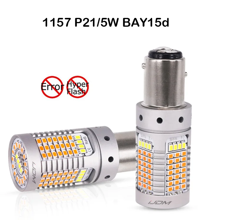 Нет Hyper Flash 3157 светодиодный Canbus 1157 7443 горки белый/желтый светодиодный лампы для Габаритные огни/указатели поворота 12V светодиодный - Испускаемый цвет: 1157 BA15D