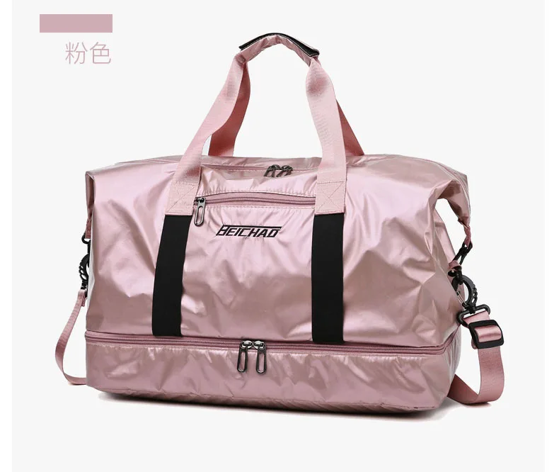 Большая Дорожная сумка для женщин, ручная сумка для путешествий, спортивная сумка для выходных, фитнес многофункциональное отделение для сухого и мокрого спорта, мужская сумка