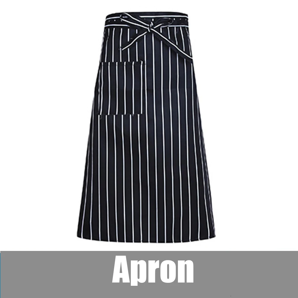 Apron 4 Высококачественная однобортная хлопчатобумажная форма шеф-повара унисекс костюм Официанта ресторана кафе хлебобулочная Парикмахерская с длинными рукавами комбинезоны - Цвет: Apron 4