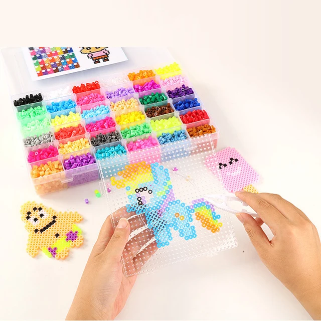24/72 colors box set hama beads toy 2.6/5mm perler educational Kids 3D puzzles diy toys fuse beads pegboard sheets ironing paper 3