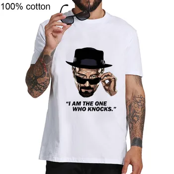 

Heisenberg I am the one who knows Breaking Bad T-Shirt Summer Style Mens T Shirts Tops O Neck Cotton Short Sleeves Print Tees