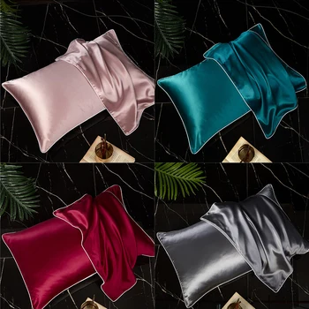 

Nature Mulberry Silk Pillowcase Healthy Sleep Multicolor Pillowcase Top Quality Softer Cushion Cover for Home Hotel Bedding