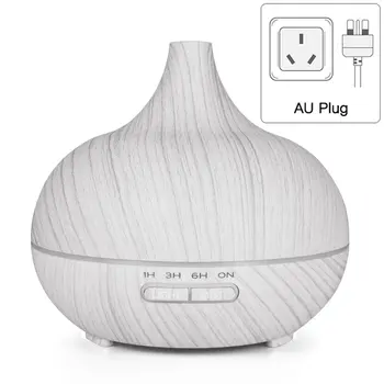 

White Wood Grain Aromatherapy Essential Oil Diffuser 7 Color LED Light Ultrasonic Cold Fog Humidifier Air Purifier