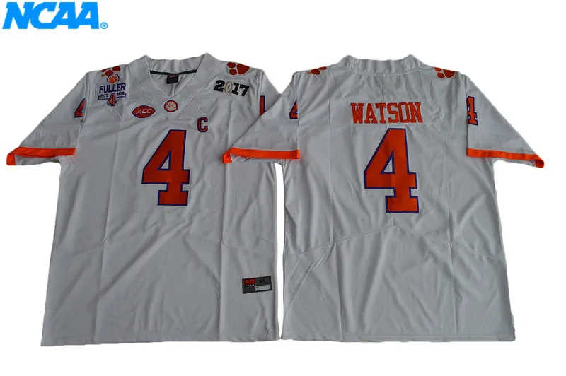 Новое поступление высокое качество NCAA Deshaun Watson#4 футболка колледжа Limited Майки S-XXXL - Цвет: 8