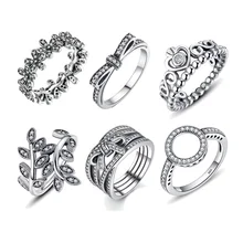 Hot Sale 100% 925 Sterling Silver Rings Wholesale Popular Flower Lucky Rings For Women Jewelry Making Dorpshipping