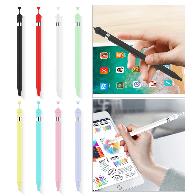 Silicone Sleeve Cap Tip Cover Holder Tablet Touch Pen Stylus Pouch