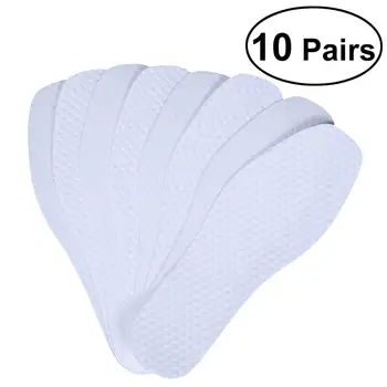 

10 Pairs Disposable Feet Insoles Absorbent Permeable Breathable Soft Summer Anti-odor Sports Pads Shoe Cushions