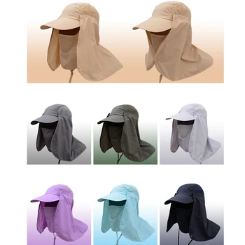 

Fishing Flap Cap Female Hat Men Women Quick Dry Sunshade UV Protection Removable Ear Neck Cover Outdoor Sports wear Accessories