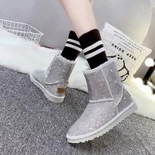 Г., новые зимние женские ботинки с плюшевой подкладкой, сохраняющие тепло зимние ботинки с кристаллами удобные нескользящие австралийские ботинки Emu