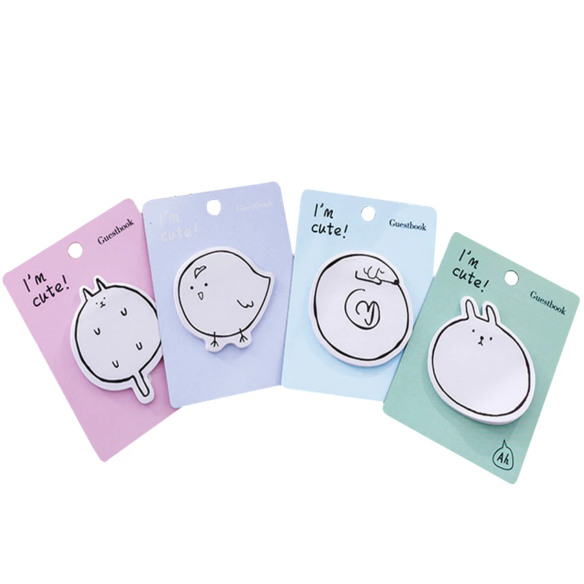 

1pack/lot Cute Creative Carry-on Animal Cartoon N Times Post Notes Four Selections Notebook Stationery