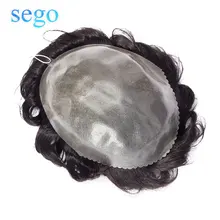 SEGO 8 ''x 10'' плотность 130% тонкая кожа PU мужской парик натуральный волос человеческие волосы парик заменить мужчин t система не Реми индийские волосы