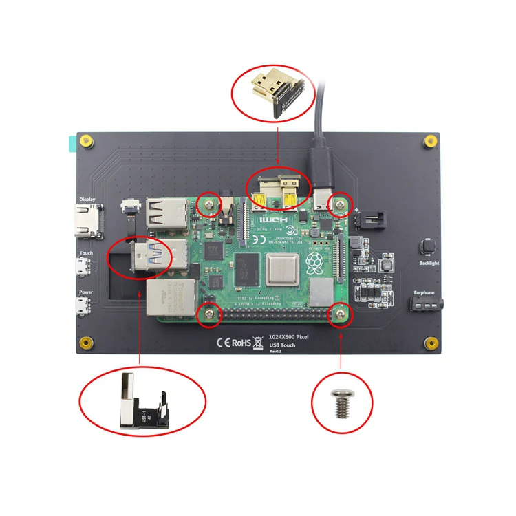 7 cal LCD 1024x600 D wyświetlacz z uchwytem-h pełny kąt widzenia panelu w 178 stopni dla raspberry PI 3B + 4B 2 7 cal LCD 1024x600 D wyświetlacz z uchwytem-h pełny kąt widzenia panelu w 178 stopni dla raspberry PI 3B + 4B 2