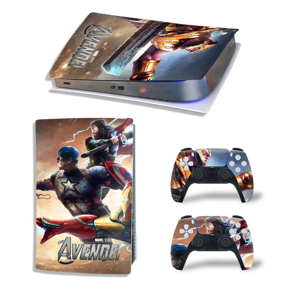 Marvel Star Wars PS5 Digital Edition Skin Sticker Decal Cover for PlayStation 5 Console and 2 Controllers PS5 Skin Sticker Vinyl 