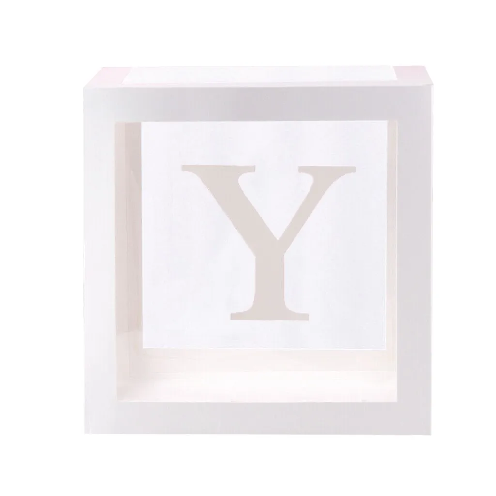 Letter A- Z Transparent Gift Boxes Kid Birthday Baby Shower Party Decoration