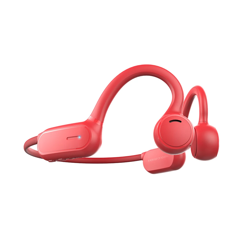 Red НОВЕЙШИЕ Наушники Bluetooth 5,0, наушники с костной проводимостью, Беспроводные спортивные наушники, гарнитура для звонков, быстрая - Color: Red